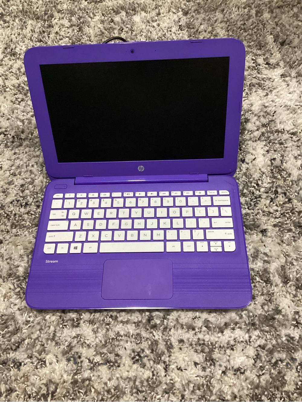 HP Purple Laptop with White Island-Style Keyboard
